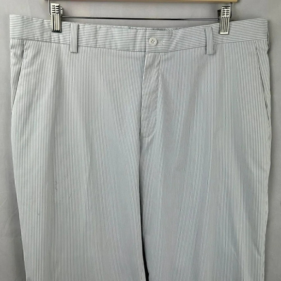 Nike Golf Pants Men Size 36 x 30 Stripe Moisture Wicking Active Sport Gray White - Picture 2 of 8